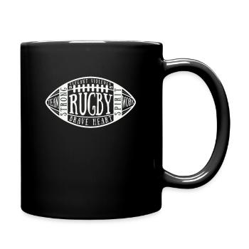Rugby Ball For Rugby Fans | Vintage rugby gift - Full Colour Mug - black - Right