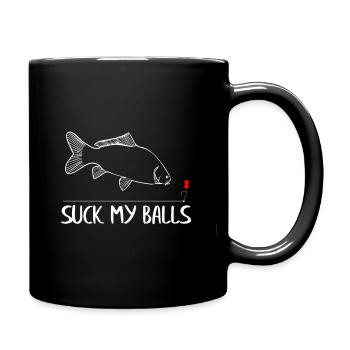 Carp Angler Fisherman Fish Suck My Balls Carp - Full Colour Mug - black - Right
