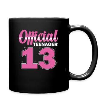 Girls Official Teenager 13 Birthday - Full Colour Mug - black - Right