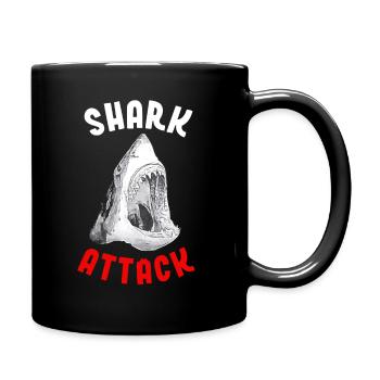 Shark Attack Danger Funny Beach Idée cadeau - Mug uni - noir - Droite