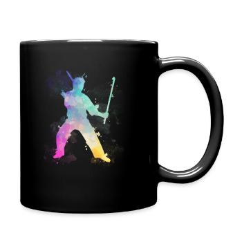 Silhouette Arnis Escrima Kali Kampfkunst - Tasse einfarbig - Schwarz - Rechts