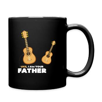 Ukulele und Uke ich bin dein Vater Gitarre Idee - Tasse einfarbig - Schwarz - Rechts