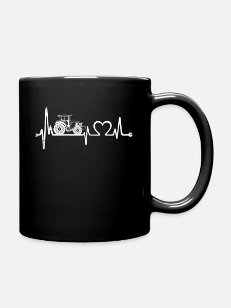 Battement de coeur du tracteur agricole - Mug uni - noir