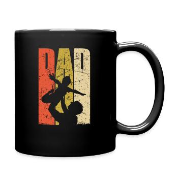 Dad with child motif for dad & pilot gifts - Full Colour Mug - black - Right