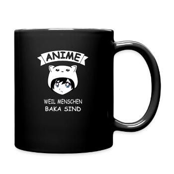 Anime weil Menschen baka sind - Tasse einfarbig - Schwarz - Rechts