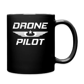 Drone drone pilot, drone quadcopter gift - Full Colour Mug - black - Right
