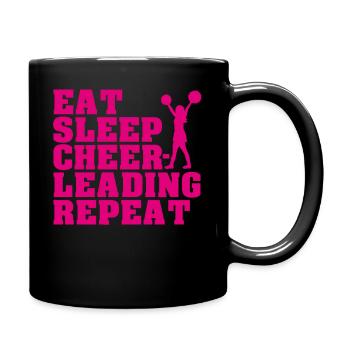 Cheerleading cheerleader saying gift women - Full Colour Mug - black - Right