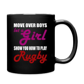 RUGBY WOMAN GIRL SISTER - Full Colour Mug - black - Right