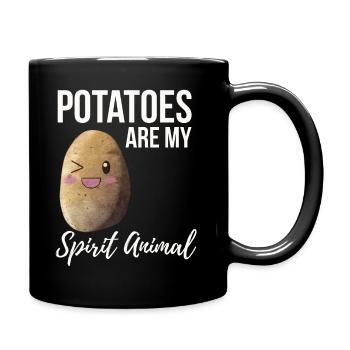 Potatoes Are My Spirit Animal - Full Colour Mug - black - Right