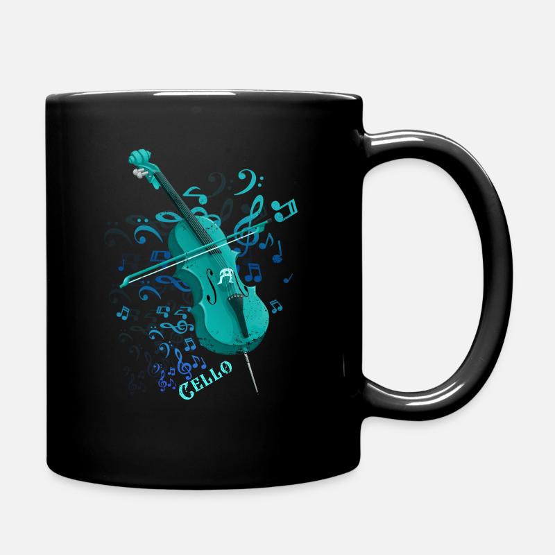 Cello violin - Full Colour Mug - black