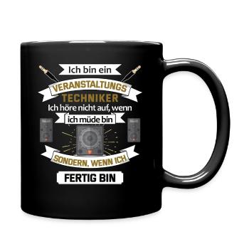 Veranstaltungstechniker Tontechniker Geschenk - Tasse einfarbig - Schwarz - Rechts