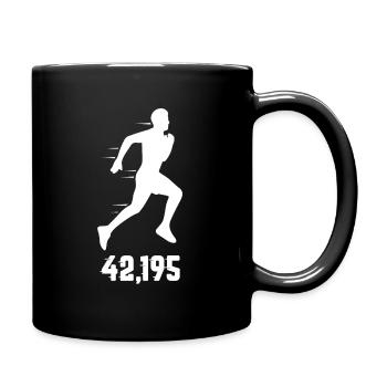 Marathonläufer - 42km Marathon Marathonlauf Motiv - Tasse einfarbig - Schwarz - Rechts
