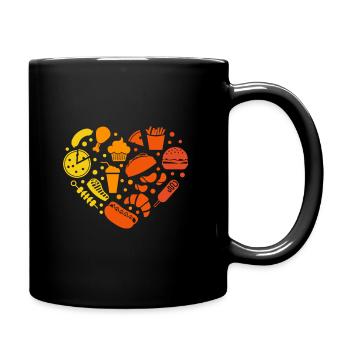 Fast food - Tasse einfarbig - Schwarz - Rechts