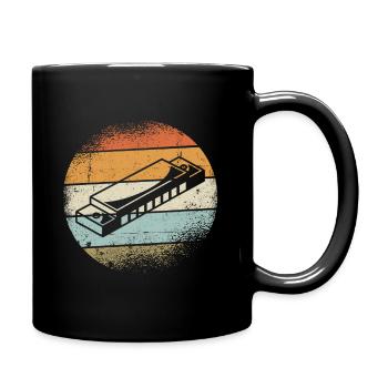 Harmonica motif - Full Colour Mug - black - Right