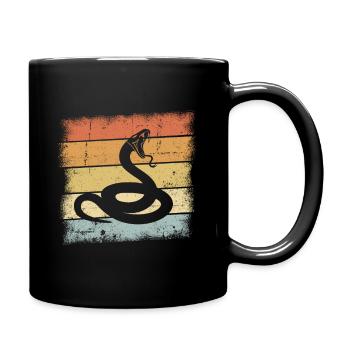 Kobra Giftschlange - Tasse einfarbig - Schwarz - Rechts