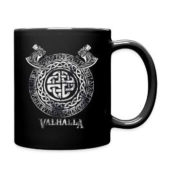 Ornament with ax ms - Full Colour Mug - black - Right