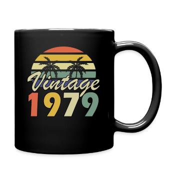 Vintage 1979 Geburtstag 1979 Jahr Geschenk - Tasse einfarbig - Schwarz - Rechts