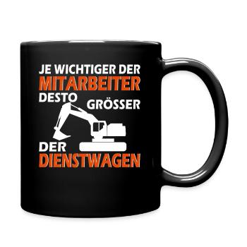 Conducteur de pelleteuse cadeau - Mug uni - noir - Droite