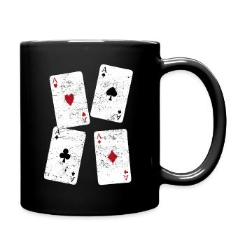 Playing cards cards ace card game gift funny - Full Colour Mug - black - Right