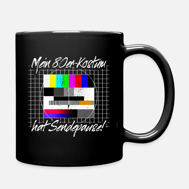 80er Jahre Kostüm Sendepause Testbild 80s Party - Tasse einfarbig - Schwarz