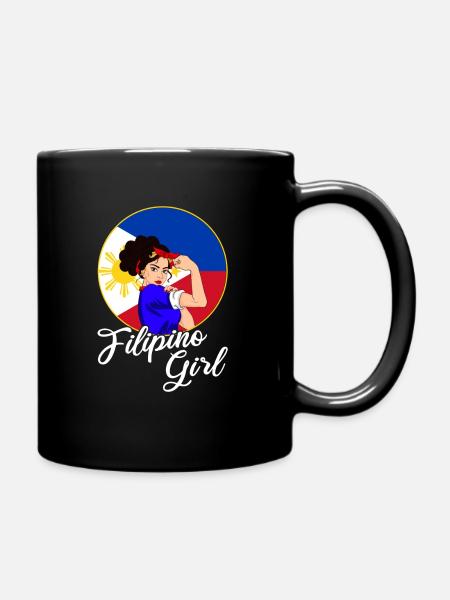 Filipino Girl funny filipino pinoy - Full Colour Mug - black