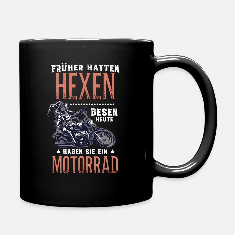 Motorrad Motorräder Bikerin Geschenkidee - Tasse einfarbig - Schwarz