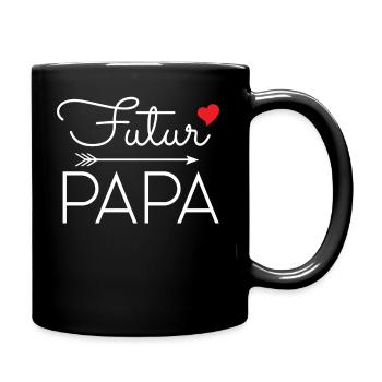 Futur papa coeur rouge annonce grossese paternité - Mug uni - noir - Droite