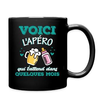 Biberon bière futur papa annonce grossesse drôle - Mug uni - noir - Droite