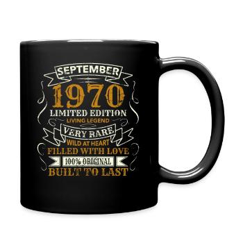50 Years Birthday Vintage Born September 1970 - Full Colour Mug - black - Right