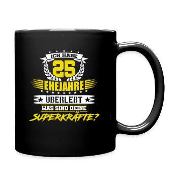 25 Ehejahre Ehe Ehejahre Verheiratet Heirat Eheman - Tasse einfarbig - Schwarz - Rechts