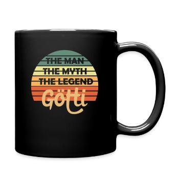 Götti Firmgötti Taufgötti Gotti Geschenkidee - Tasse einfarbig - Schwarz - Rechts