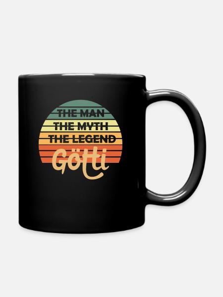 Götti Firmgötti Taufgötti Gotti Geschenkidee - Tasse einfarbig - Schwarz
