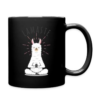 Llamaste | Kawaii Lama | Yoga Namaste - Tasse einfarbig - Schwarz - Rechts