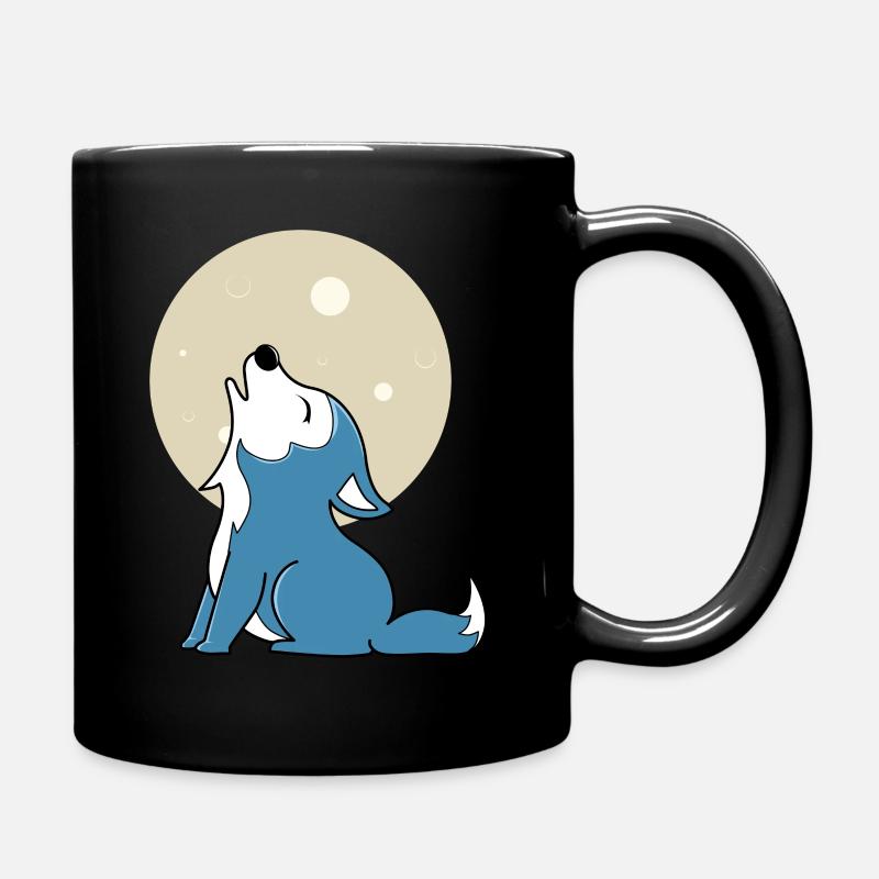 Baby Wolf Mond - Tasse einfarbig - Schwarz