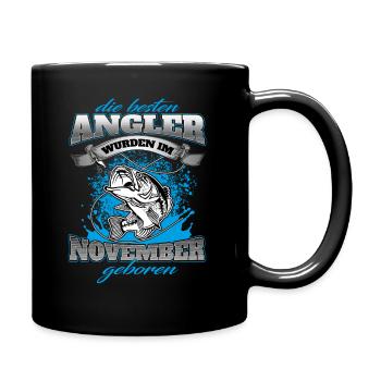 Die Besten Angler Wurden Im November Geboren - Tasse einfarbig - Schwarz - Rechts