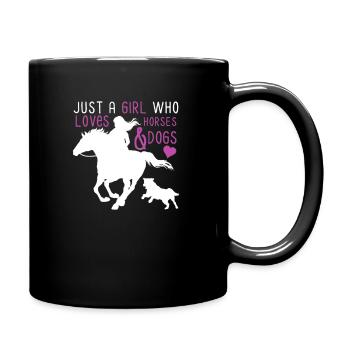 Horse & Dog Lover Dogs & Horses love - Full Colour Mug - black - Right