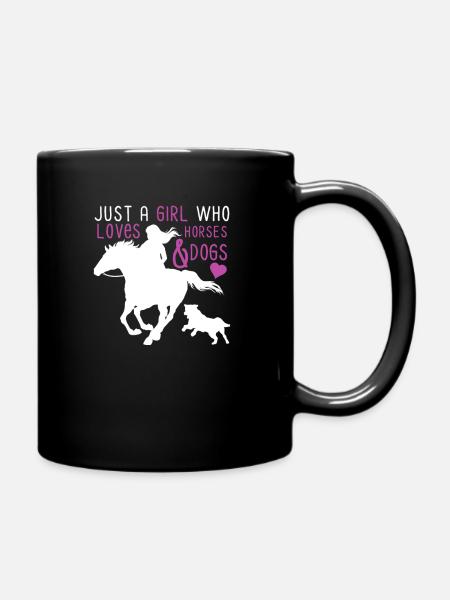 Amoureux des chevaux et des chiens Les chiens et les chevaux adorent - Mug uni - noir