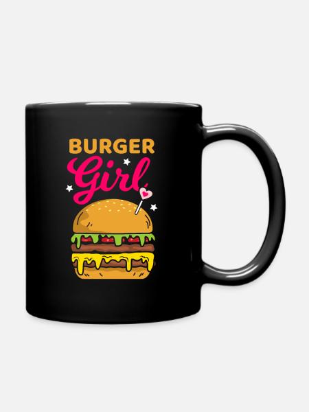 Burger Hamburger - Tasse einfarbig - Schwarz