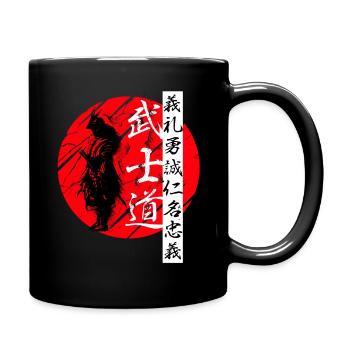 Bushido Code Samurai Warrior Kanji Black - Full Colour Mug - black - Right