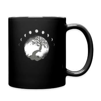 World Ash Yggdrasil Tree of Life Moon Sign - Full Colour Mug - black - Right