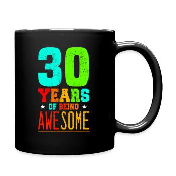 30th Birthday Celebration Gift Idea - Full Colour Mug - black - Right