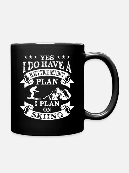 Retirement Plan on Skiing Vintage Gift T Shirt - Full Colour Mug - black