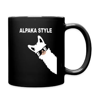 Lustiges Alpaka Design Alpaka Style Spruch - Tasse einfarbig - Schwarz - Rechts