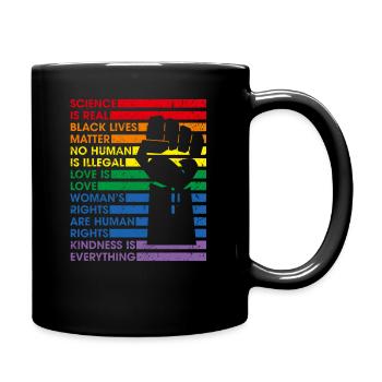 Science Is Real Black Lives Matter Lgbt Pride Love - Mug uni - noir - Droite
