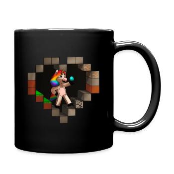 Unicorn heart - Full Colour Mug - black - Right