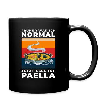 Paella Reisgericht Spanien Valencia Früher normal - Tasse einfarbig - Schwarz - Rechts
