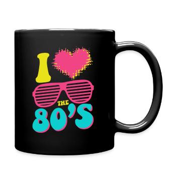 I love the 80's - 80s Retro - Full Colour Mug - black - Right
