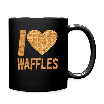 Waffelfrühstück Lieblingslebensmittel Geschenkidee - Tasse einfarbig - Schwarz - Rechts