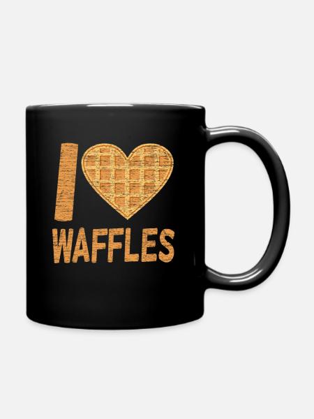 Idée cadeau de nourriture préférée pour le petit-déjeuner gaufré - Mug uni - noir