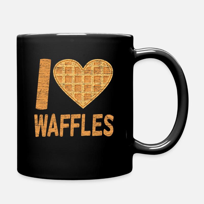 Idée cadeau de nourriture préférée pour le petit-déjeuner gaufré - Mug uni - noir